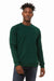 Bella + Canvas BC3901/3901 Mens Sponge Fleece Crewneck Sweatshirt Forest Green Model Front