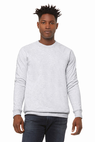 Bella + Canvas BC3901/3901 Mens Sponge Fleece Crewneck Sweatshirt Ash Grey Model Front