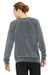 Bella + Canvas BC3901/3901 Mens Sponge Fleece Crewneck Sweatshirt Grey Acid Wash Model Back