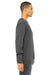 Bella + Canvas BC3901/3901 Mens Sponge Fleece Crewneck Sweatshirt Dark Grey Marble Fleece Model Side