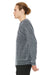 Bella + Canvas BC3901/3901 Mens Sponge Fleece Crewneck Sweatshirt Grey Acid Wash Model Side