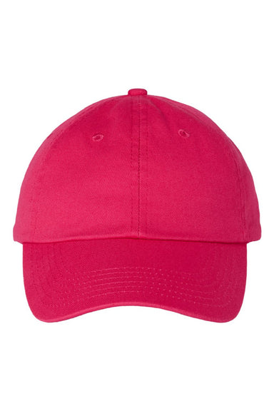 Valucap Hats VC300A Mens Adult Bio-Washed Classic Adjustable Dad Hat Neon Pink Flat Front