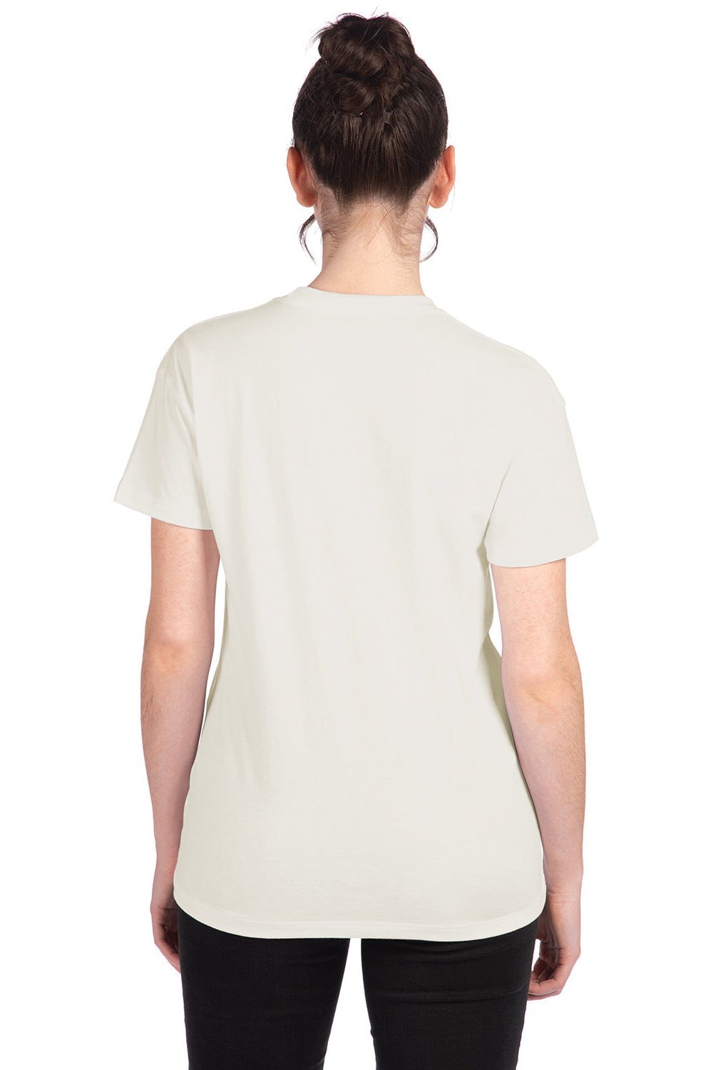 Next Level 3910NL Womens Relaxed Short Sleeve Crewneck T-Shirt White Model Back