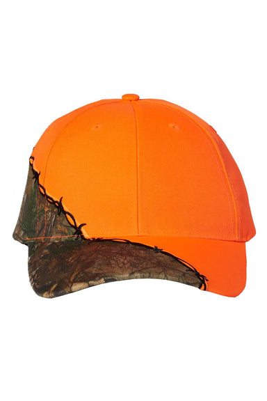 Kati LC4BW Mens Camo w/ Barbed Wire Embroidery Hat Blaze/XTRA Flat Front