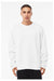 Bella + Canvas BC3911/3911 Mens Classic Crewneck Sweatshirt White Model Front