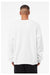 Bella + Canvas 3911 Mens Classic Crewneck Sweatshirt White Model Back