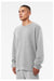 Bella + Canvas BC3911/3911 Mens Classic Crewneck Sweatshirt Heather Grey Model Side