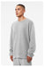 Bella + Canvas 3911 Mens Classic Crewneck Sweatshirt Heather Grey Model Side