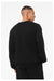 Bella + Canvas 3911 Mens Classic Crewneck Sweatshirt Black Model Back