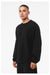 Bella + Canvas BC3911/3911 Mens Classic Crewneck Sweatshirt Black Model Side