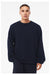 Bella + Canvas BC3911/3911 Mens Classic Crewneck Sweatshirt Navy Blue Model Front