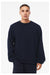 Bella + Canvas 3911 Mens Classic Crewneck Sweatshirt Navy Blue Model Front