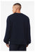 Bella + Canvas BC3911/3911 Mens Classic Crewneck Sweatshirt Navy Blue Model Back