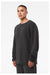 Bella + Canvas BC3911/3911 Mens Classic Crewneck Sweatshirt Heather Dark Grey Model Side