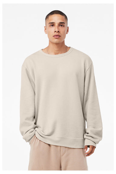 Bella + Canvas BC3911/3911 Mens Classic Crewneck Sweatshirt Heather Dust Model Front