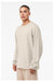 Bella + Canvas BC3911/3911 Mens Classic Crewneck Sweatshirt Heather Dust Model Side
