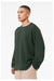 Bella + Canvas BC3911/3911 Mens Classic Crewneck Sweatshirt Heather Forest Green Model Side