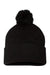 Sportsman Hats SP15 Unisex Pom-Pom Cuffed Beanie Black Flat Front