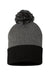 Sportsman Hats SP15 Unisex Pom-Pom Cuffed Beanie Heather Dark Grey/Black Flat Front