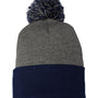 Sportsman Hats Unisex Pom-Pom Cuffed Beanie - Heather Dark Grey/Navy Blue