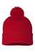 Sportsman Hats SP15 Unisex Pom-Pom Cuffed Beanie Red Flat Front
