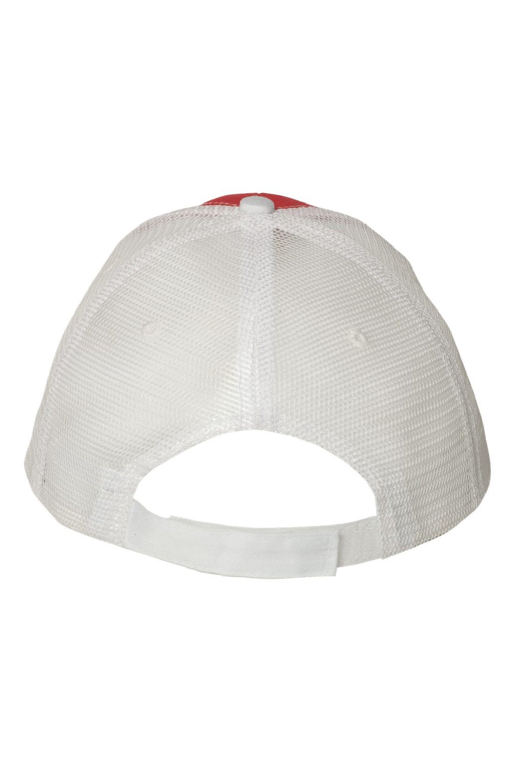 Valucap Hats S102 Mens Sandwich Bill Adjustable Trucker Hat Red/White Flat Back