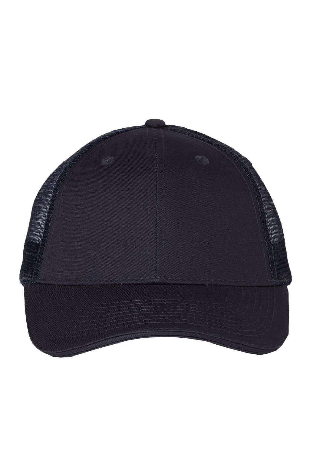 Valucap Hats S102 Mens Sandwich Bill Adjustable Trucker Hat Navy Blue Flat Front