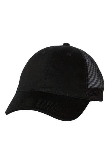 Valucap Hats S102 Mens Sandwich Bill Adjustable Trucker Hat Black Flat Front