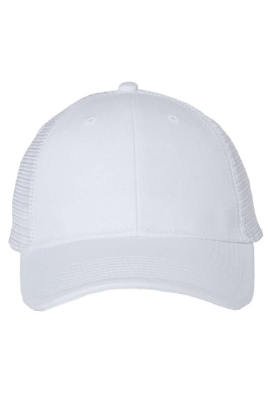 Valucap Hats S102 Mens Sandwich Bill Adjustable Trucker Hat White Flat Front