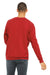 Bella + Canvas BC3945/3945 Mens Fleece Crewneck Sweatshirt Red Model Back