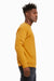 Bella + Canvas BC3945/3945 Mens Fleece Crewneck Sweatshirt Heather Mustard Yellow Model Side