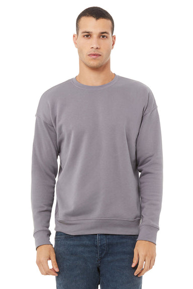 Bella + Canvas BC3945/3945 Mens Fleece Crewneck Sweatshirt Storm Grey Model Front