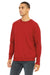 Bella + Canvas BC3945/3945 Mens Fleece Crewneck Sweatshirt Red Model 3Q