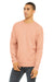 Bella + Canvas BC3945/3945 Mens Fleece Crewneck Sweatshirt Peach Model 3Q