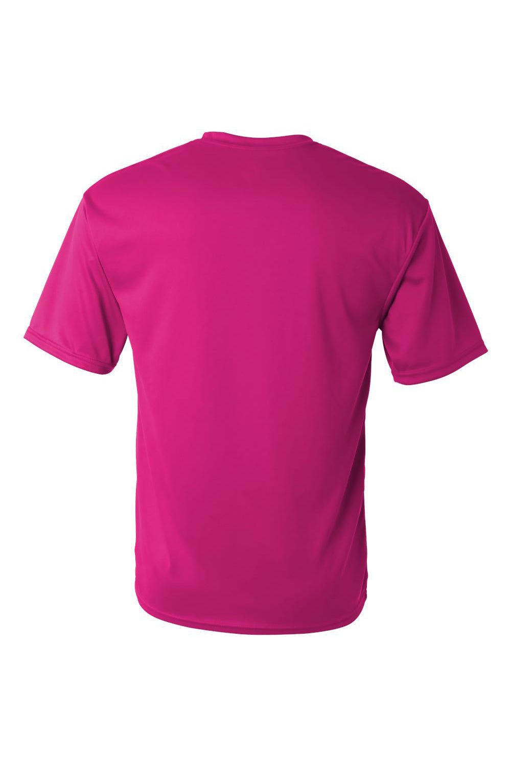 C2 Sport 5100 Mens Performance Moisture Wicking Short Sleeve Crewneck T-Shirt Hot Pink Flat Back