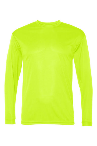 C2 Sport 5104 Mens Performance Moisture Wicking Long Sleeve Crewneck T-Shirt Safety Yellow Flat Front
