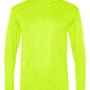 C2 Sport Mens Performance Moisture Wicking Long Sleeve Crewneck T-Shirt - Safety Yellow - NEW