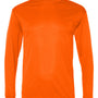 C2 Sport Mens Performance Moisture Wicking Long Sleeve Crewneck T-Shirt - Safety Orange - NEW