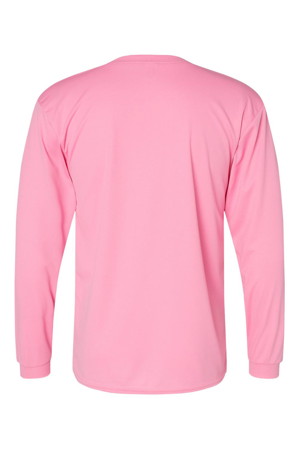 C2 Sport 5104 Mens Performance Moisture Wicking Long Sleeve Crewneck T-Shirt Pink Flat Back