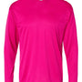 C2 Sport Mens Performance Moisture Wicking Long Sleeve Crewneck T-Shirt - Hot Pink - NEW