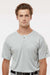 Alleson Athletic 7930 Mens B-Core Placket Short Sleeve Jersey Silver Grey Model Front