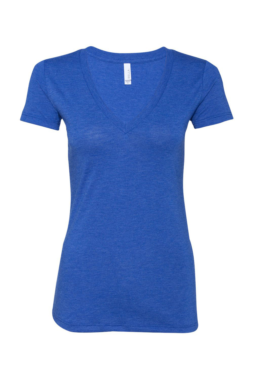 Bella + Canvas 8435 Womens Short Sleeve Deep V-Neck T-Shirt True Royal Blue Flat Front