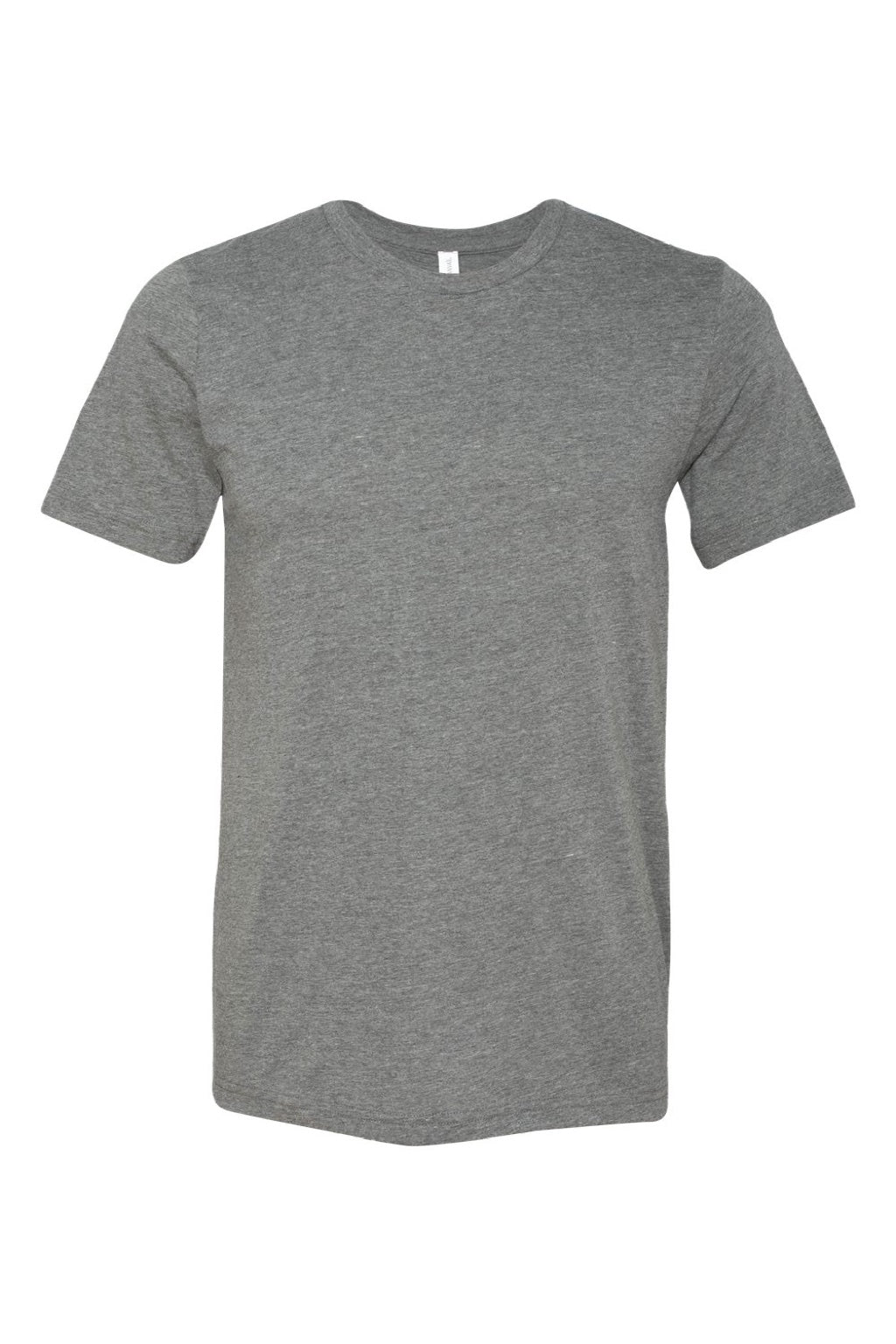 Bella + Canvas BC3001U Mens USA Made Jersey Short Sleeve Crewneck T-Shirt Heather Deep Grey Flat Front