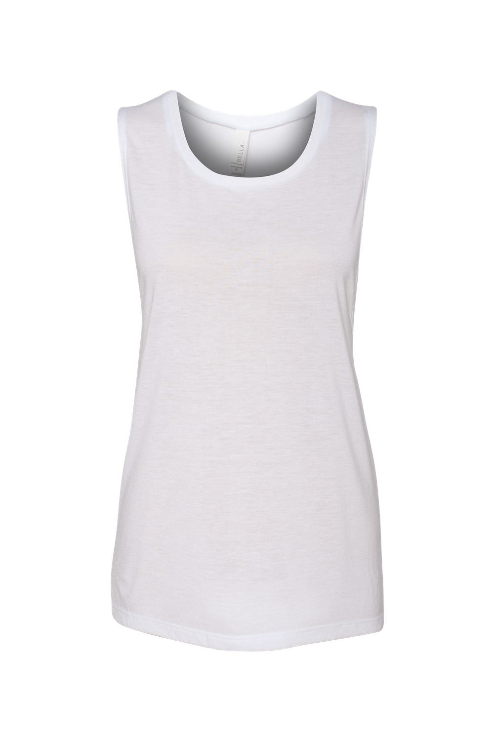 Bella + Canvas BC8803/B8803/8803 Womens Flowy Muscle Tank Top White Flat Front