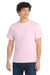 Port & Company PC54/PC54T Mens Core Short Sleeve Crewneck T-Shirt Cherry Blossom Pink Model Front