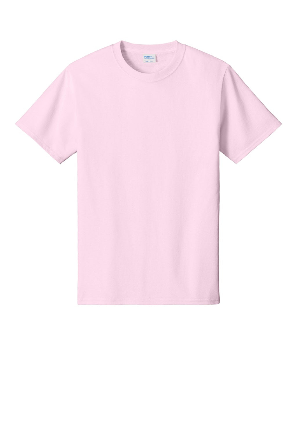 Port & Company PC54/PC54T Mens Core Short Sleeve Crewneck T-Shirt Cherry Blossom Pink Flat Front