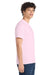 Port & Company PC54/PC54T Mens Core Short Sleeve Crewneck T-Shirt Cherry Blossom Pink Model Side