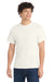 Port & Company PC54/PC54T Mens Core Short Sleeve Crewneck T-Shirt Ivory Model Front