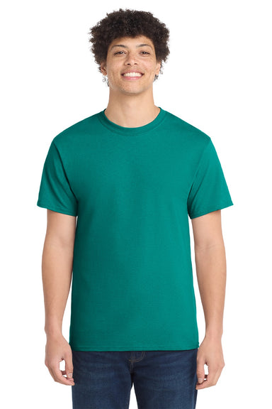 Port & Company PC54/PC54T Mens Core Short Sleeve Crewneck T-Shirt Jade Green Model Front