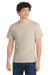 Port & Company PC54/PC54T Mens Core Short Sleeve Crewneck T-Shirt Light Sand Brown Model Front